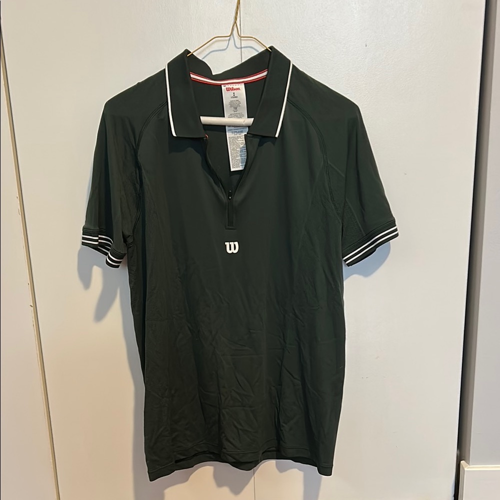 Wilson Men's Polo Shirt - Dark Green with White Accents